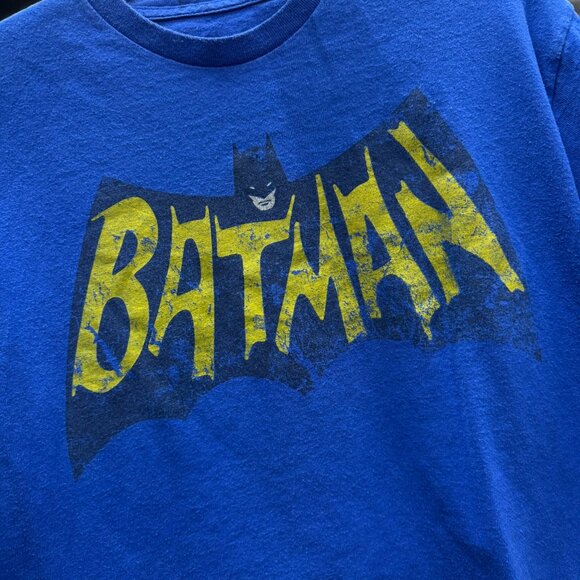 Batman Show Logo T-Shirt Men’s Small | Vintage Royal Blue DC Comics Licensed Tee - Picture 2 of 2